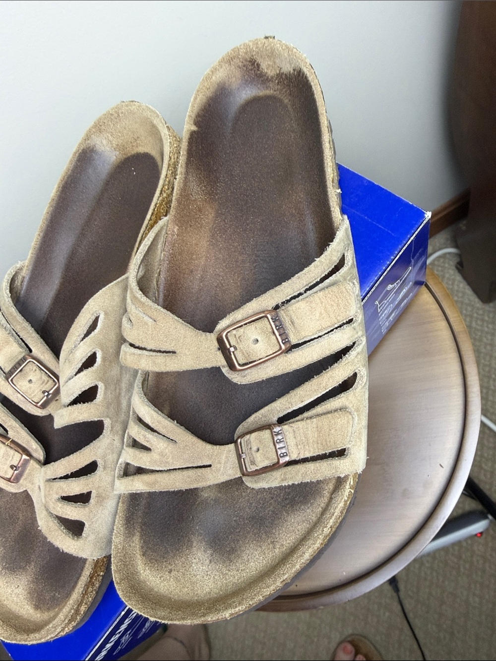 Birkenstock Granada Tobacco Brown Suede Slide Sandals Women’s 39 (8.0) Regular - Picture 4 of 8